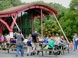 Dinosaur adventure parks cafe outdoor seating area 